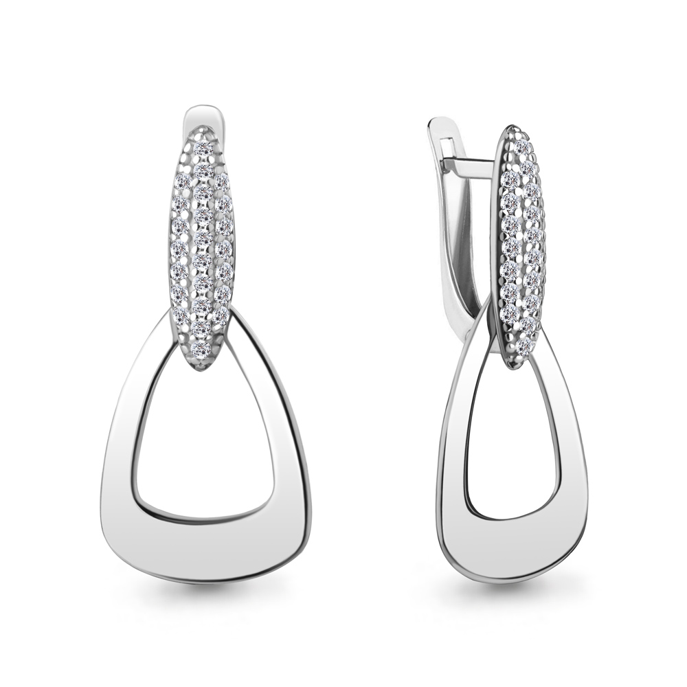 Серьги Аквамарин - Серебро 925, Фианит (арт. 49926А.5)