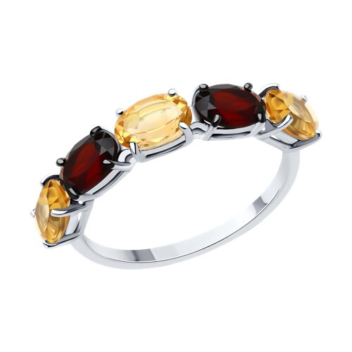 Кольцо SOKOLOV - Серебро 925, Гранат, Цитрин (арт. 92014322)