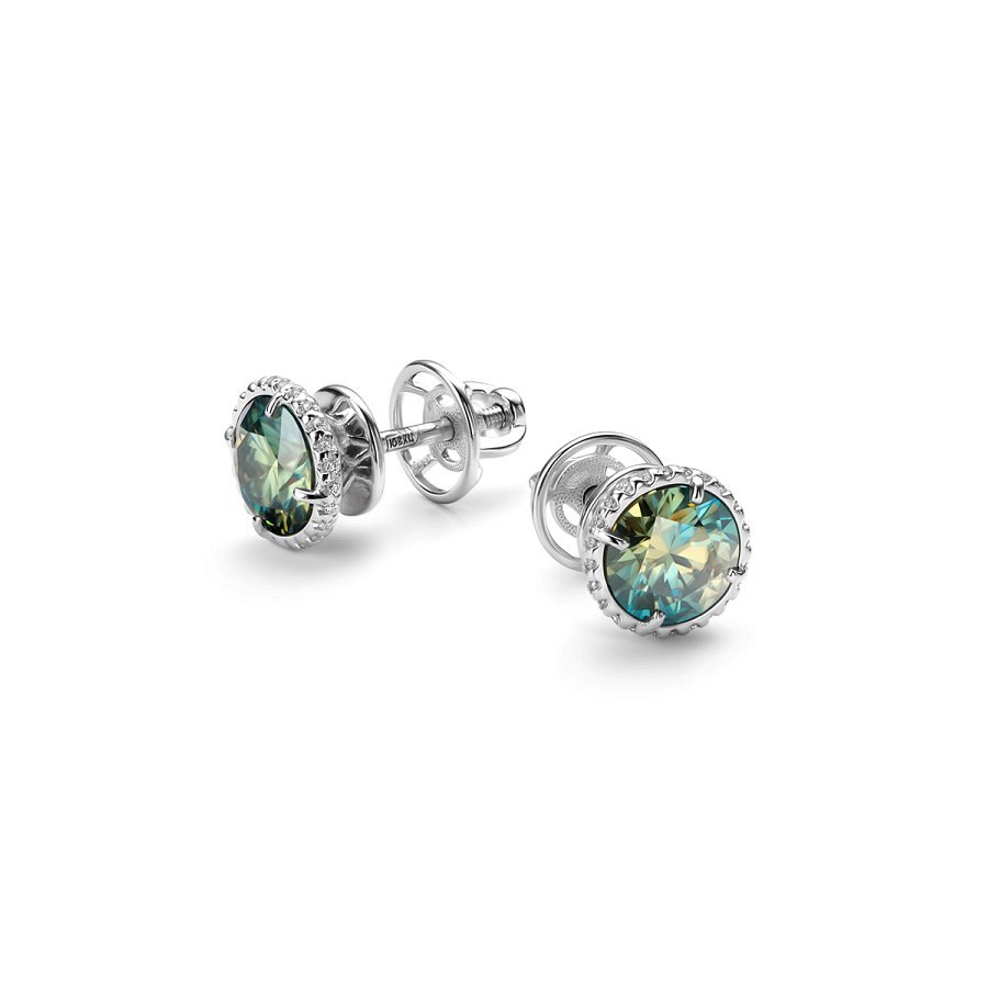 Серьги Дар - Серебро 925, Фианит, Муассанит (арт. С-5192рс1613900)