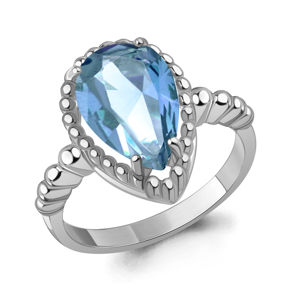 Кольцо Аквамарин - Серебро 925, Синтетический топаз (арт. 65021692.5)