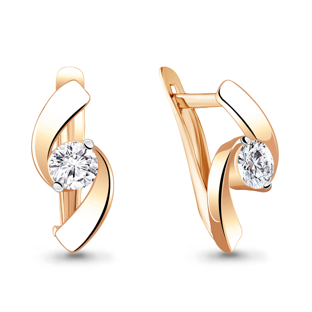 Серьги Аквамарин - Серебро 925, Фианит (арт. 41189А.6)