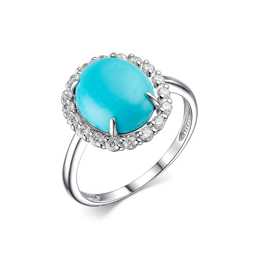 Кольцо Дар - Серебро 925, Бирюза, Фианит (арт. К-5049рк43800)