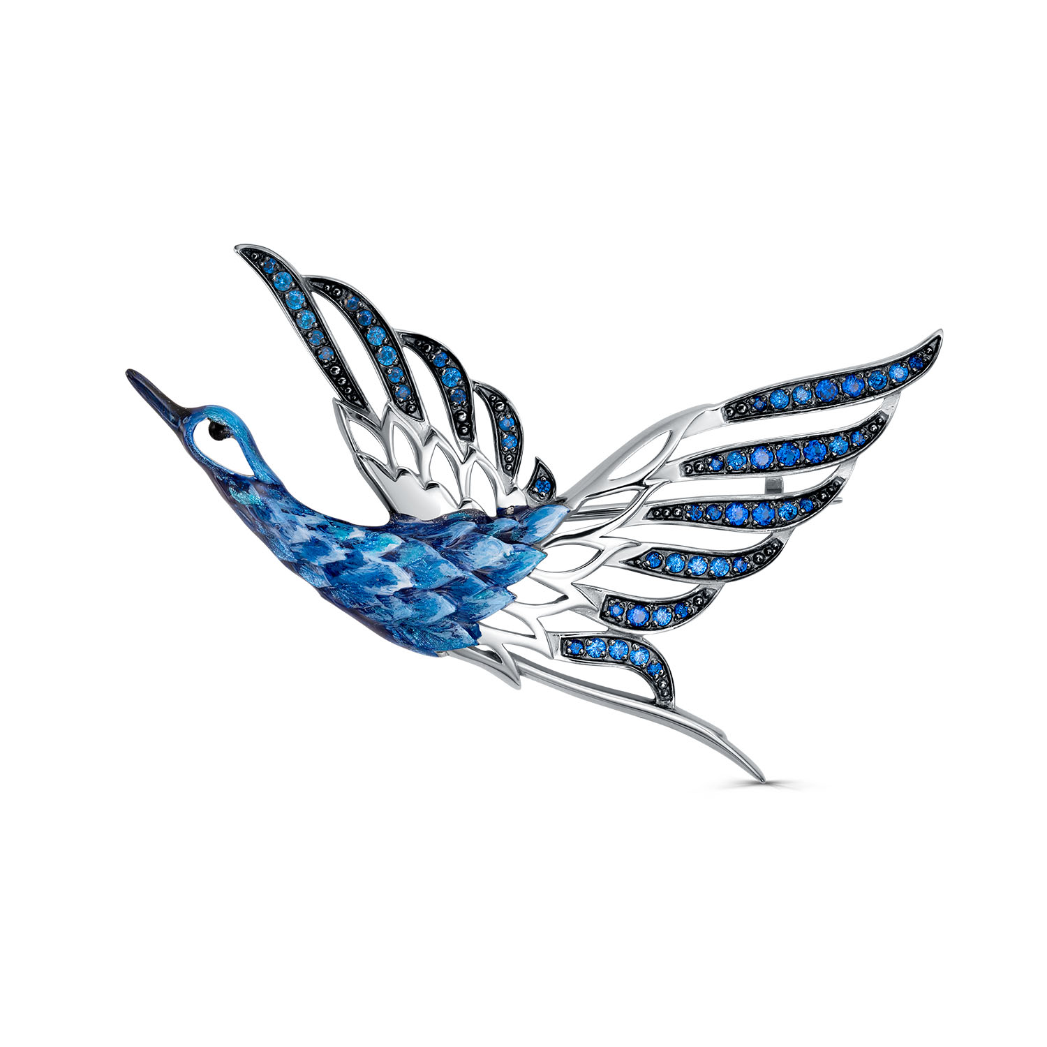 Брошь Кабаровских - Серебро 925, Фианит, Эмаль (арт. 5-106-40850)