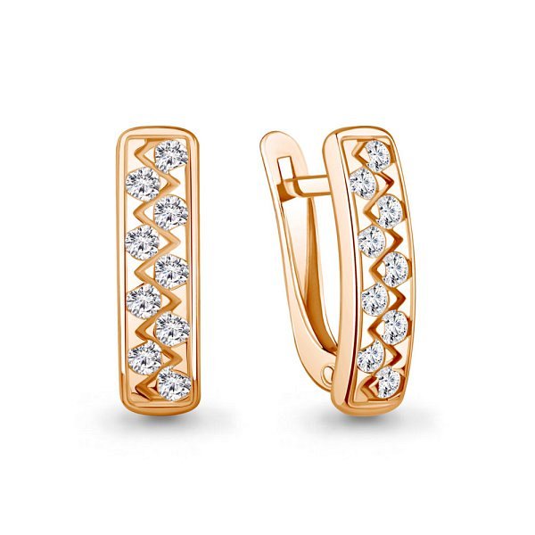 Серьги Аквамарин - Серебро 925, Фианит (арт. 400907А.6)