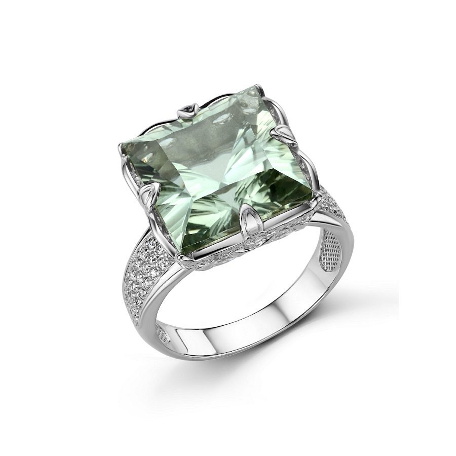 Кольцо Дар - Серебро 925, Празиолит, Фианит (арт. К-5256рс41200)