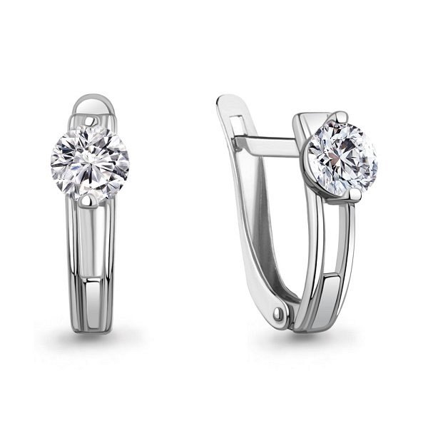 Серьги Аквамарин - Серебро 925, Фианит (арт. 400713.5)