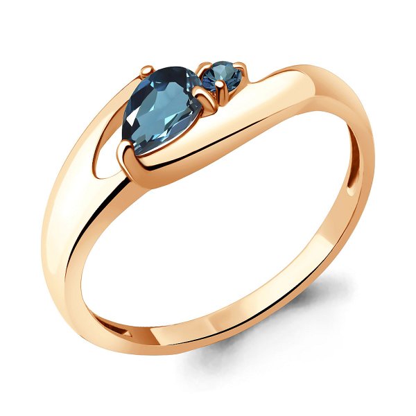Кольцо Аквамарин - Золото 375, Топаз лондон (арт. 6692908.8)