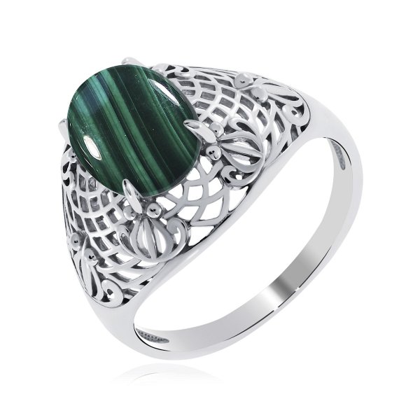 Кольцо KRASNOE - Серебро 925, Малахит (арт. 1340381953)