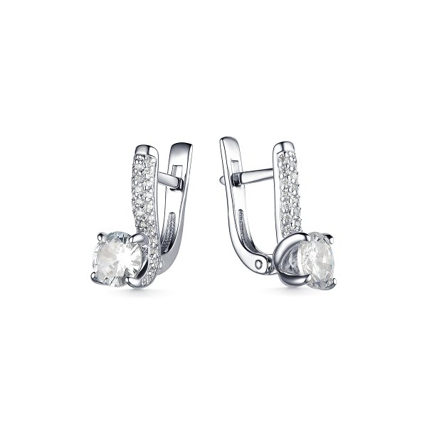 Серьги Дар - Серебро 925, Синтетический муассанит, Фианит (арт. С-3919рс1612800)