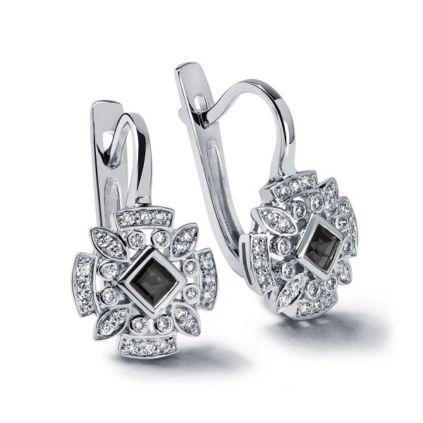 Серьги Platinum Lab. - Платина 950 (арт. ПС-275Ч-02)