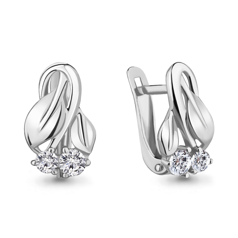 Серьги Аквамарин - Серебро 925, Фианит (арт. 46890А.6)