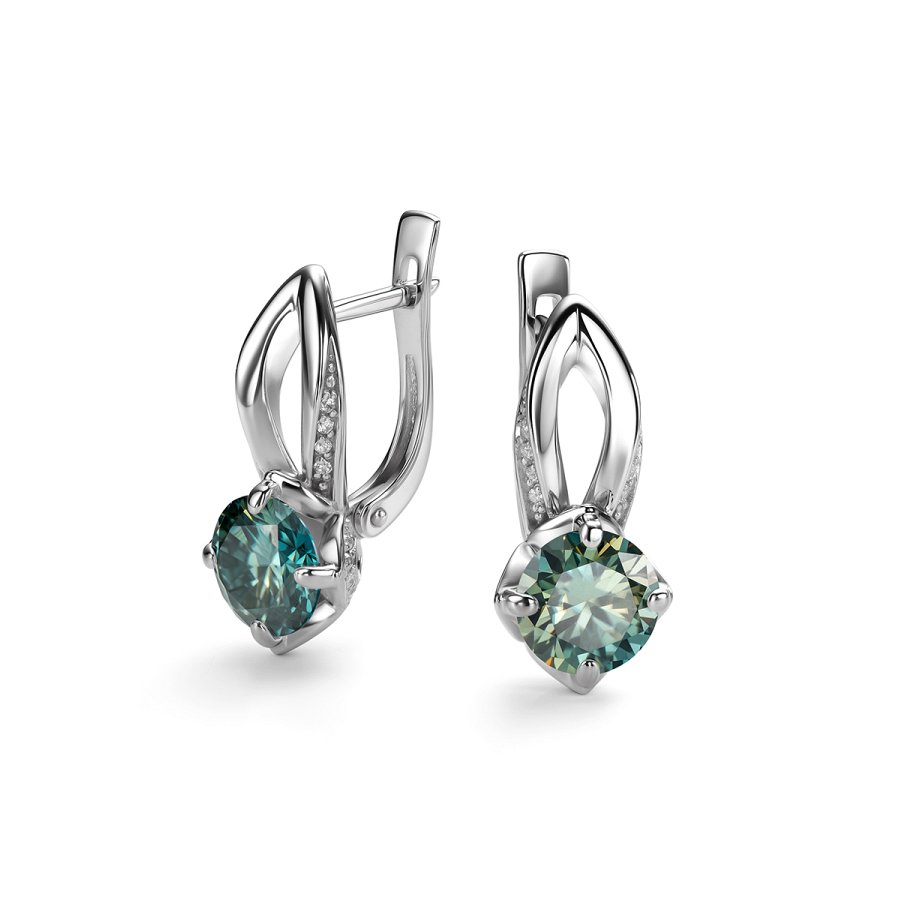 Серьги Дар - Серебро 925, Синтетический муассанит, Фианит (арт. С-5161рс1613900)