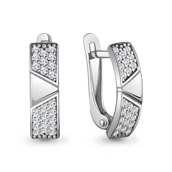 Серьги Аквамарин - Серебро 925, Фианит (арт. 400315А.5)