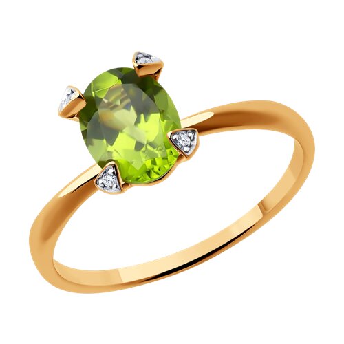 Кольцо Diamant - Золото 585, Фианит, Хризолит (арт. 51-310-01968-3)
