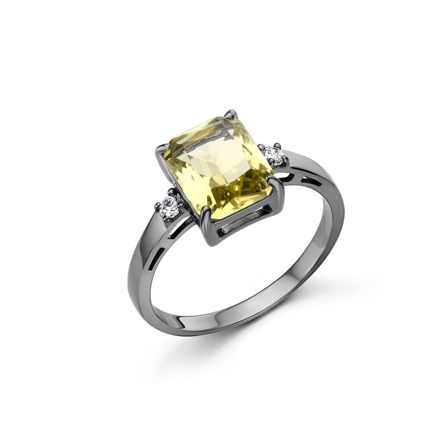 Кольцо Дар - Серебро 925, Фианит, Цитрин (арт. К-3927чрс4148)