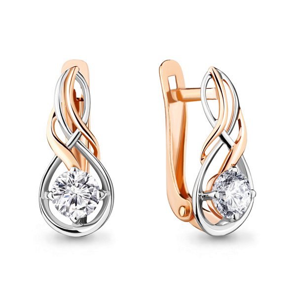 Серьги Аквамарин - Золото 375, Фианит (арт. 437101.8)