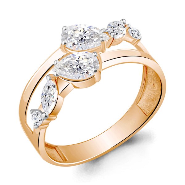 Кольцо Аквамарин - Серебро 925, Фианит (арт. 67218А.6)