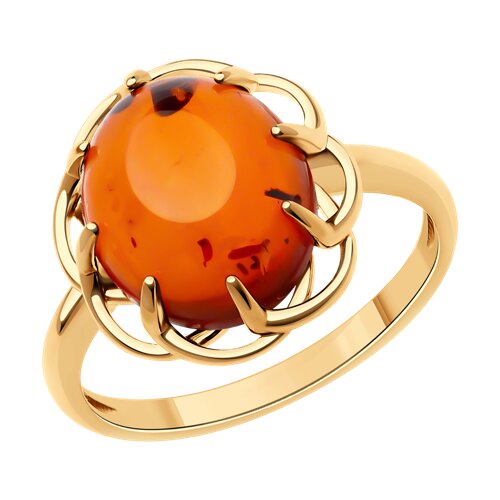 Кольцо SOKOLOV - Серебро 925, Янтарь (арт. 83010198)