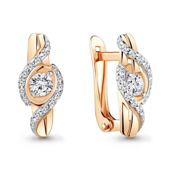 Серьги Аквамарин - Серебро 925, Фианит (арт. 48791А.6)