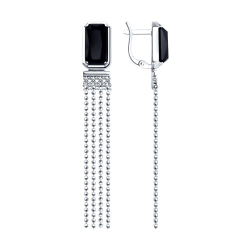 Серьги Diamant - Серебро 925, Агат, Фианит (арт. 94-321-02084-1)