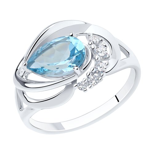 Кольцо SOKOLOV - Серебро 925, Топаз, Фианит (арт. 92011915)