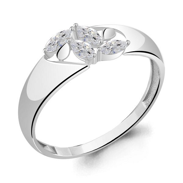 Кольцо Аквамарин - Серебро 925, Фианит (арт. 67308.5)