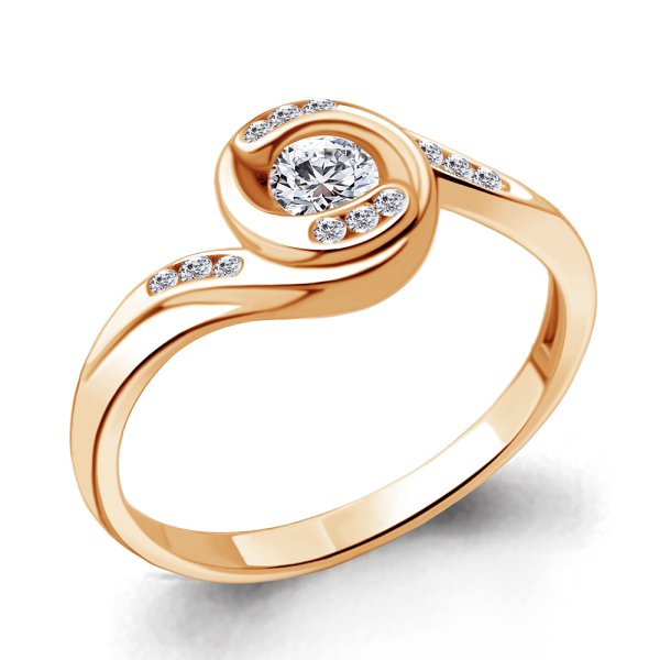 Кольцо Аквамарин - Серебро 925, Фианит (арт. 68933А.6)