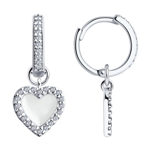 Серьги SOKOLOV - Серебро 925, Фианит, Эмаль (арт. 94026487)