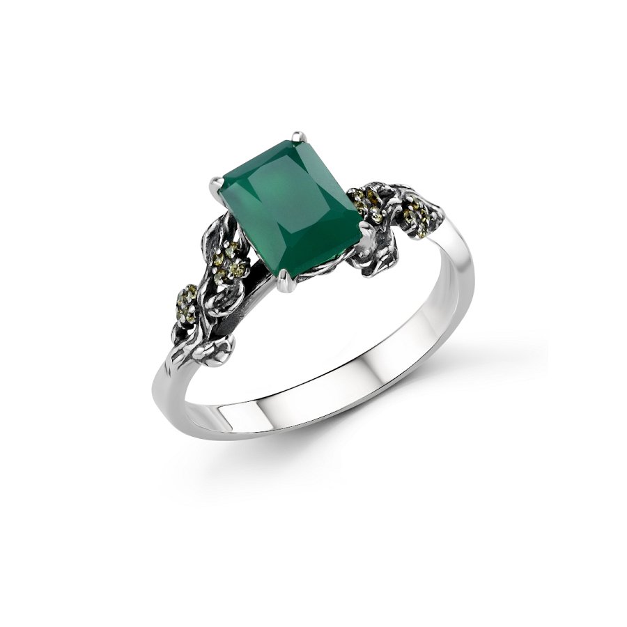 Кольцо Дар - Серебро 925, Агат, Фианит (арт. К-5249ос409274)
