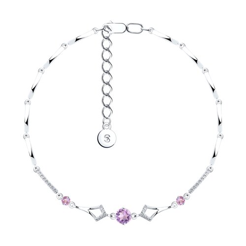 Браслет SOKOLOV - Серебро 925, Аметист, Фианит (арт. 92050099)