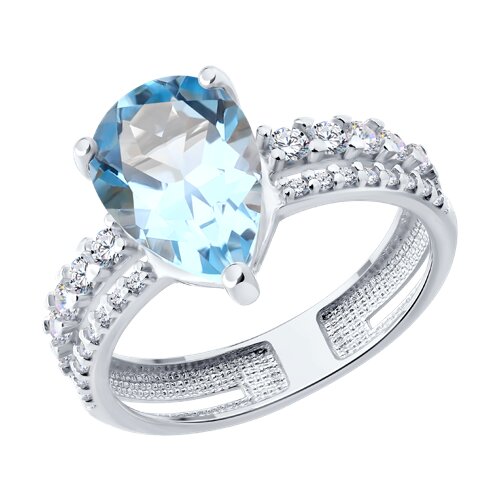 Кольцо SOKOLOV - Серебро 925, Топаз, Фианит (арт. 92014943)