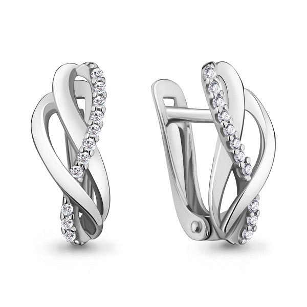 Серьги Аквамарин - Серебро 925, Фианит (арт. 42604А.5)