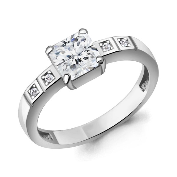 Кольцо Аквамарин - Серебро 925, Фианит (арт. 600284А.5)