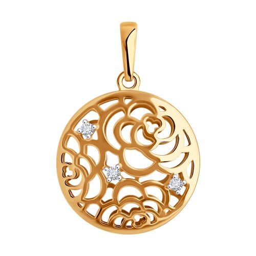 Подвеска SOKOLOV - Золото 585, Фианит (арт. 036633)