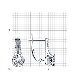 Серьги SOKOLOV - Серебро 925, Фианит (арт. 94023670)