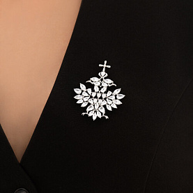 Брошь SOKOLOV - Серебро 925, Фианит (арт. 94040350)