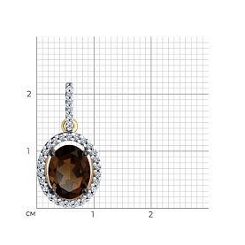 Подвеска Diamant - Серебро 925, Раухтопаз, Фианит (арт. 93-330-01999-4)