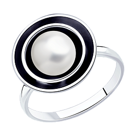 Кольцо SOKOLOV - Серебро 925, Жемчуг имитация (арт. 95010123)