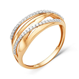 Кольцо ЮФ Династия - Золото 585, Фианит (арт. 001941-1102)