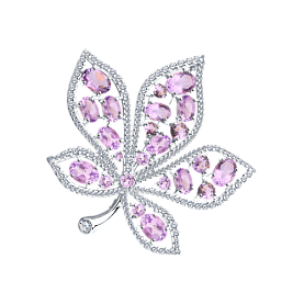 Брошь SOKOLOV - Серебро 925, Аметист, Фианит (арт. 92040101)