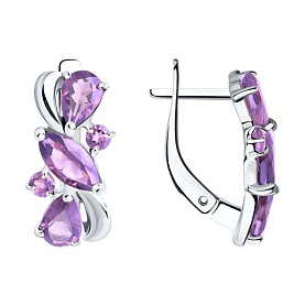 Серьги SOKOLOV - Серебро 925, Аметист (арт. 92021803)