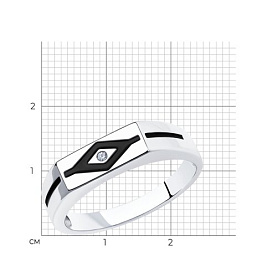Кольцо Diamant - Серебро 925, Фианит, Эмаль (арт. 94-112-00781-1)
