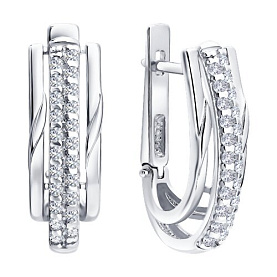 Серьги SOKOLOV - Серебро 925, Фианит (арт. 94027537)