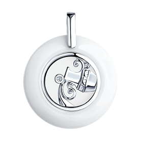 Подвеска Diamant - Серебро 925, Керамика, Фианит (арт. 94-130-00580-1)