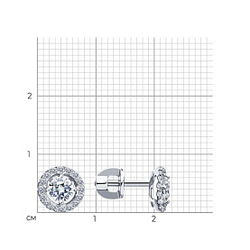 Серьги SOKOLOV - Золото 585, Фианит (арт. 027437-3)