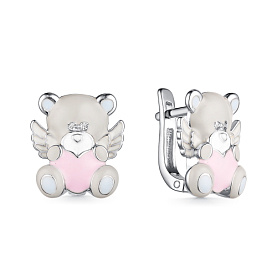 Серьги Мириада - Серебро 925, Фианит, Эмаль (арт. 901022335)