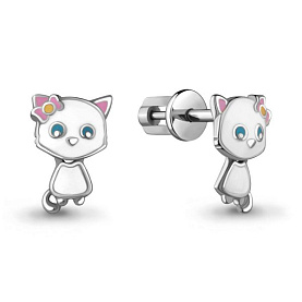 Серьги Аквамарин - Серебро 925, Эмаль (арт. 33341.5)