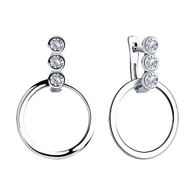 Серьги SOKOLOV - Серебро 925, Фианит (арт. 94023556)