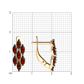Серьги Diamant - Золото 585, Гранат (арт. 51-320-01869-2)