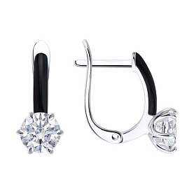 Серьги SOKOLOV - Серебро 925, Фианит, Эмаль (арт. 94027047)